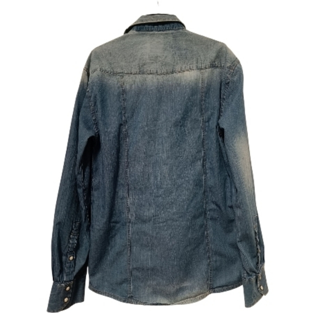 M🐴Vintage Western Denim Button Down Shirt Unisex - Picture 4 of 7